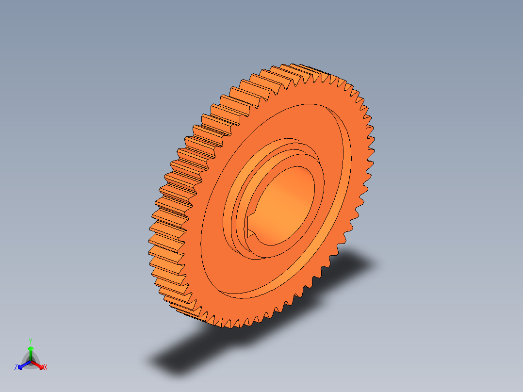齿轮零件模型正等轴测图
