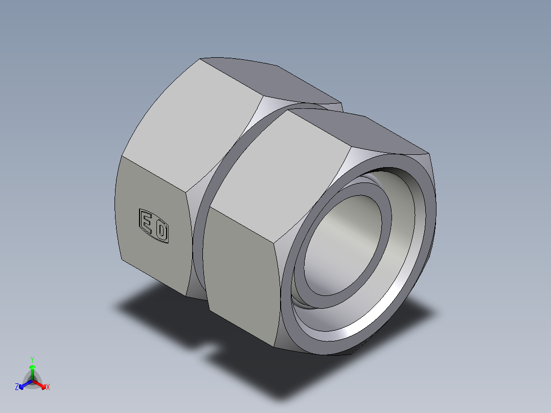 卡套式工业通用硬管接头EO_Swivel_union_GZ38SCF主视图