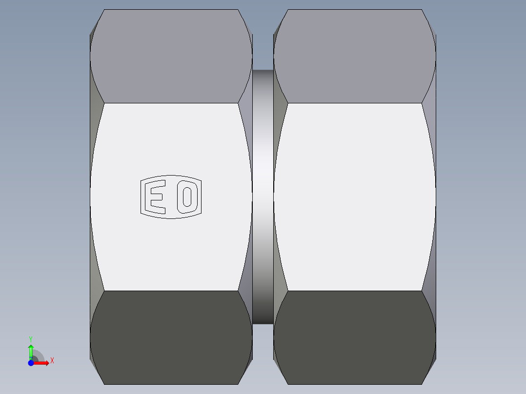 卡套式工业通用硬管接头EO_Swivel_union_GZ38SCF前视图