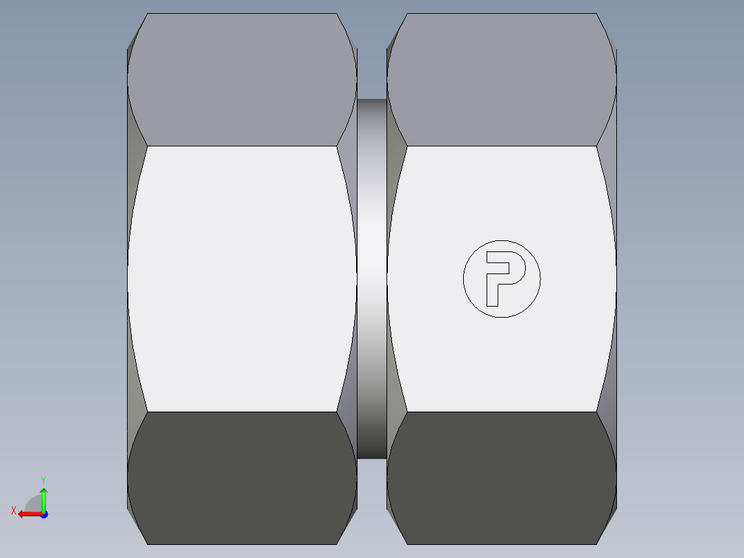 卡套式工业通用硬管接头EO_Swivel_union_GZ38SCF后视图