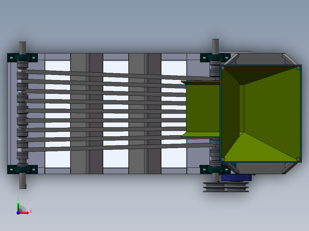 轨道式圆形果蔬分级机设计前视图