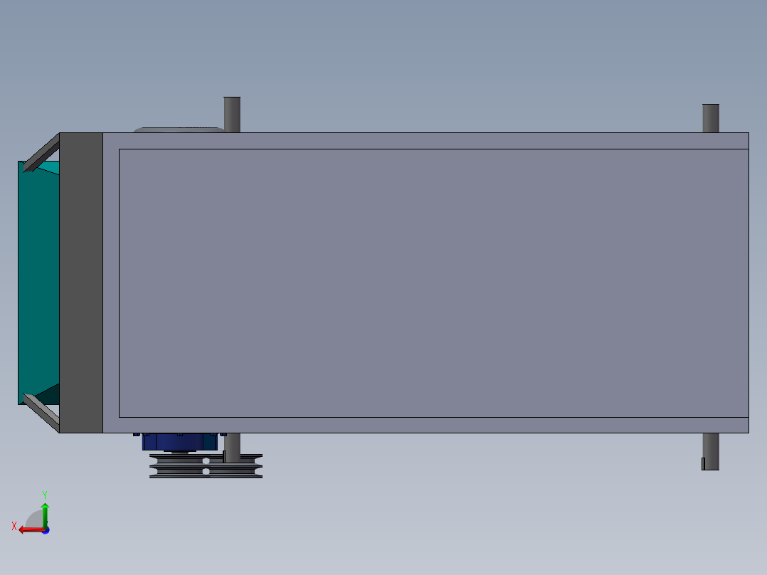 轨道式圆形果蔬分级机设计后视图