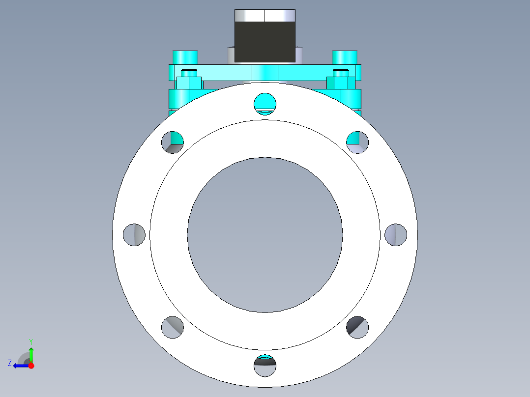 管道手动球阀-水管开关阀-手动阀门法兰连接球阀[125]右视图