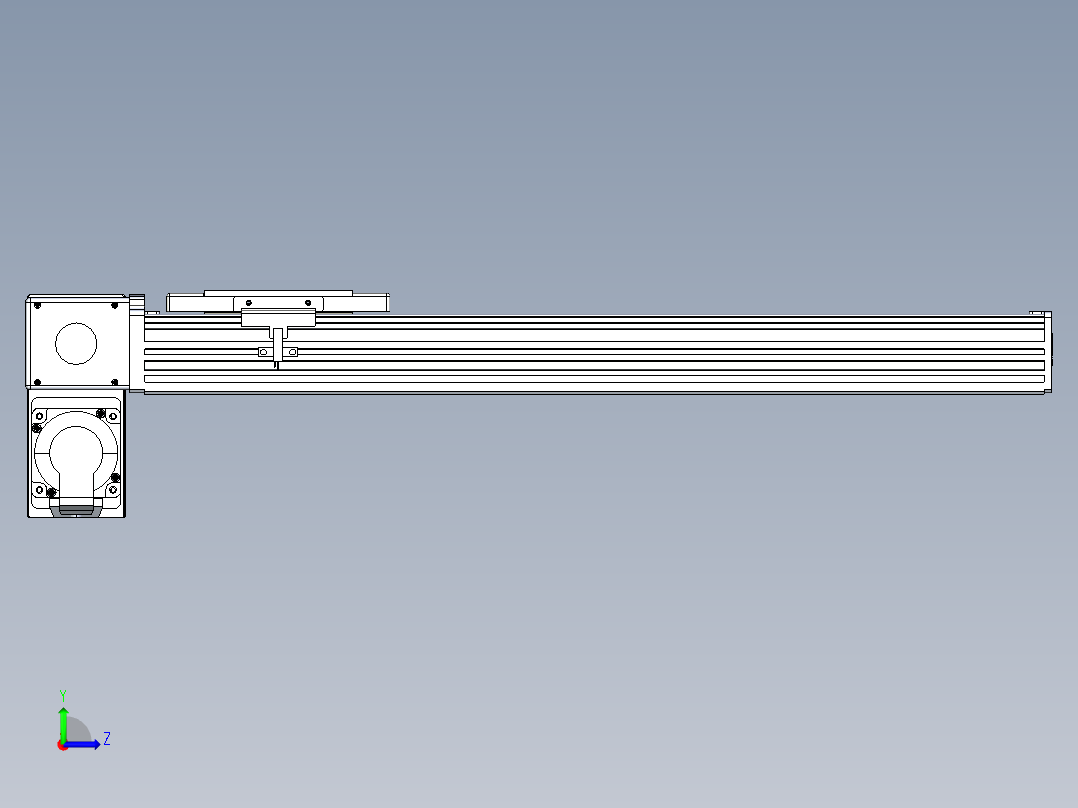 同步带全封闭直线模组TPA-HCB-110D-90-L400-LP-C-P40-N3左视图