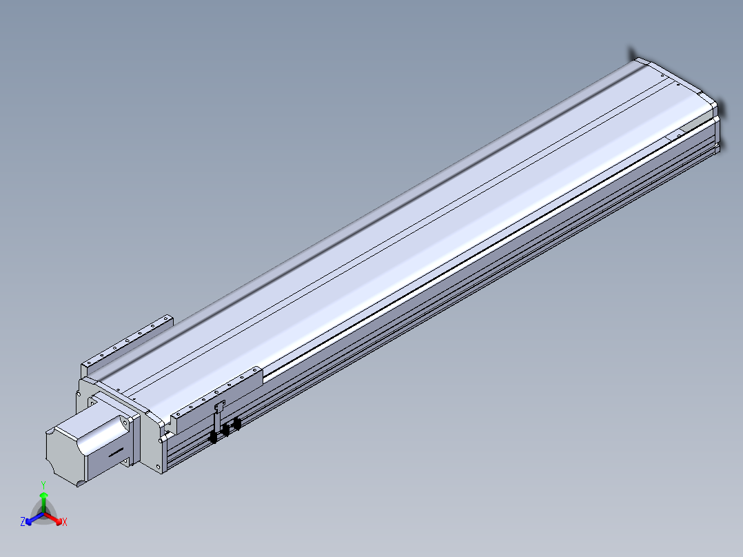 东锦丝杆传动-直线滑台模组DH270-C-L10-S1350-BC-T1000W-C3正等轴测图
