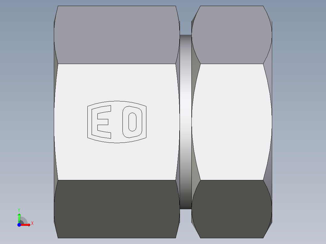 卡套式工业通用硬管接头EO_Swivel_connector_GAI42ZLR71前视图