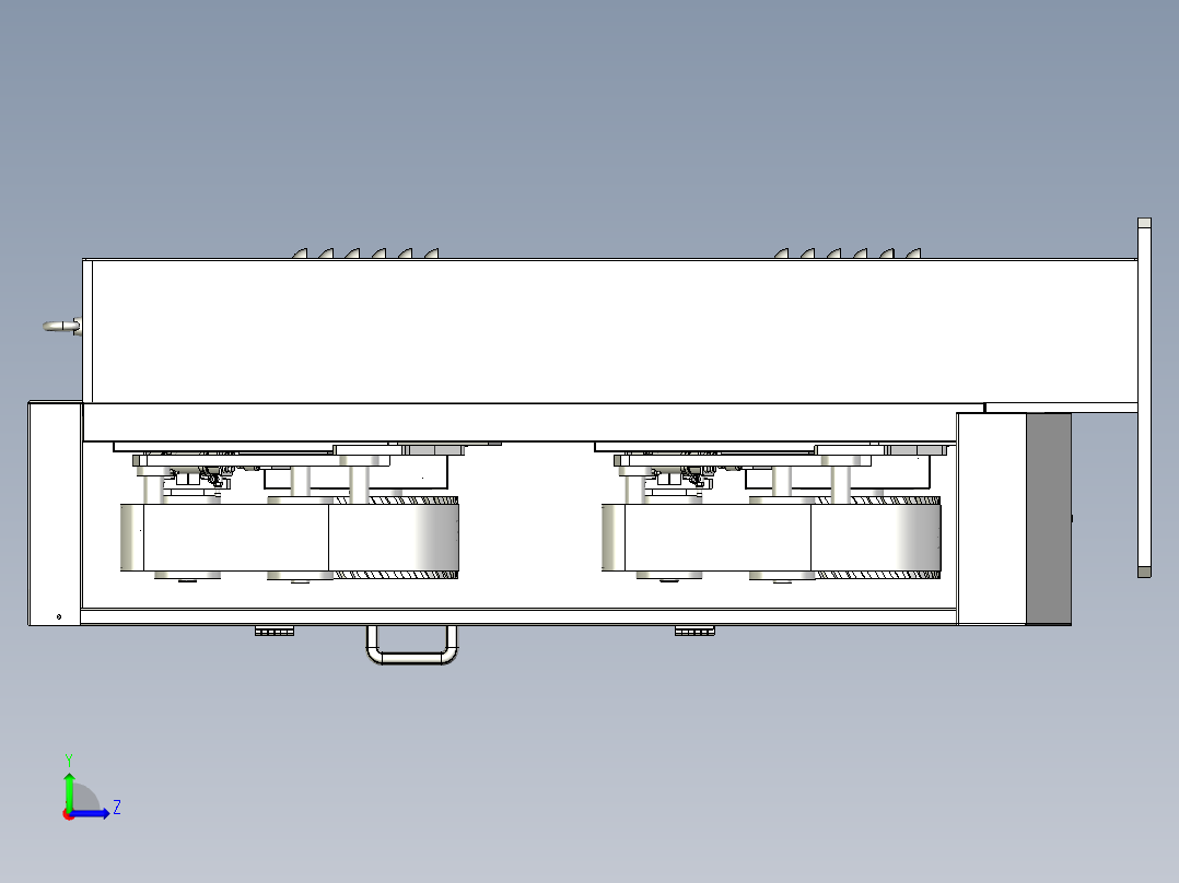 机器人打磨-双工位砂带机左视图