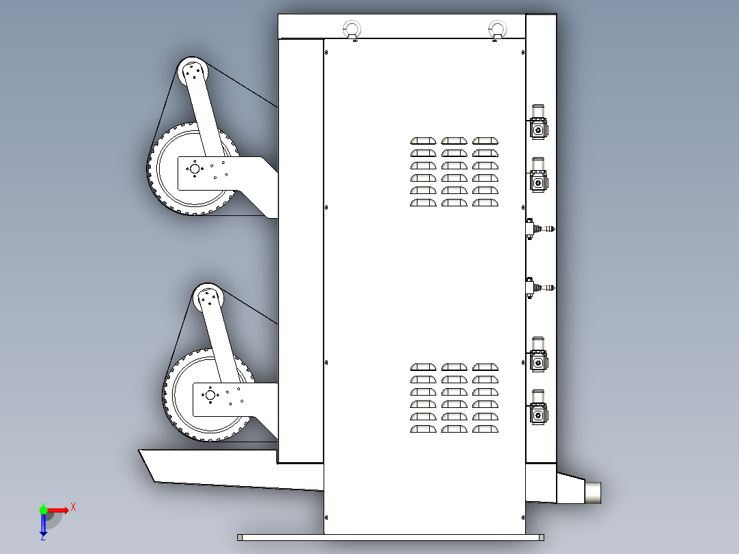 机器人打磨-双工位砂带机俯视图