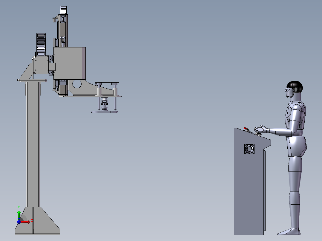 吸盘搬运机械手三维建模图纸前视图