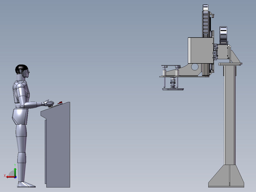 吸盘搬运机械手三维建模图纸后视图