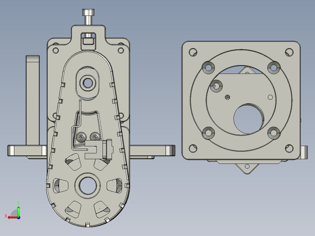直线模组LHN4006 零部件设计图纸后视图