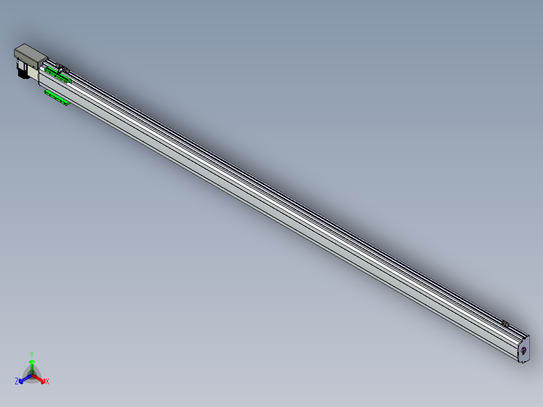 同步带滑台-半封闭B13H-L45-S2800-R-P40-D3正等轴测图