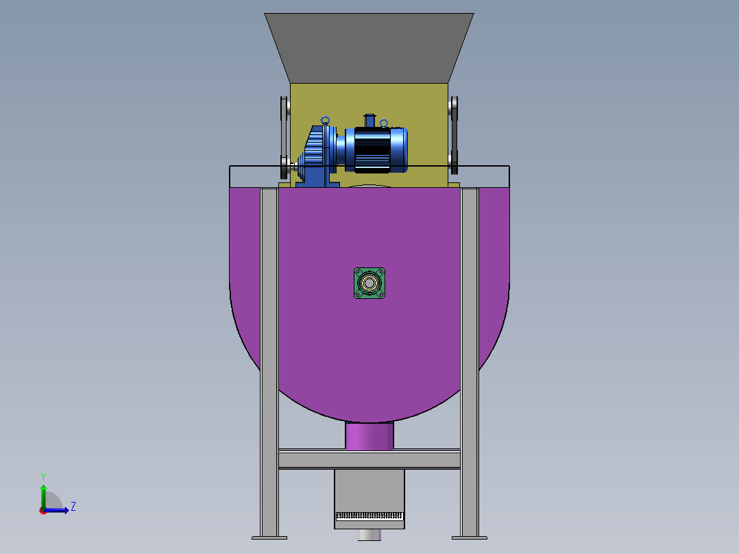 石榴去皮去籽机三维SW模型1049392左视图