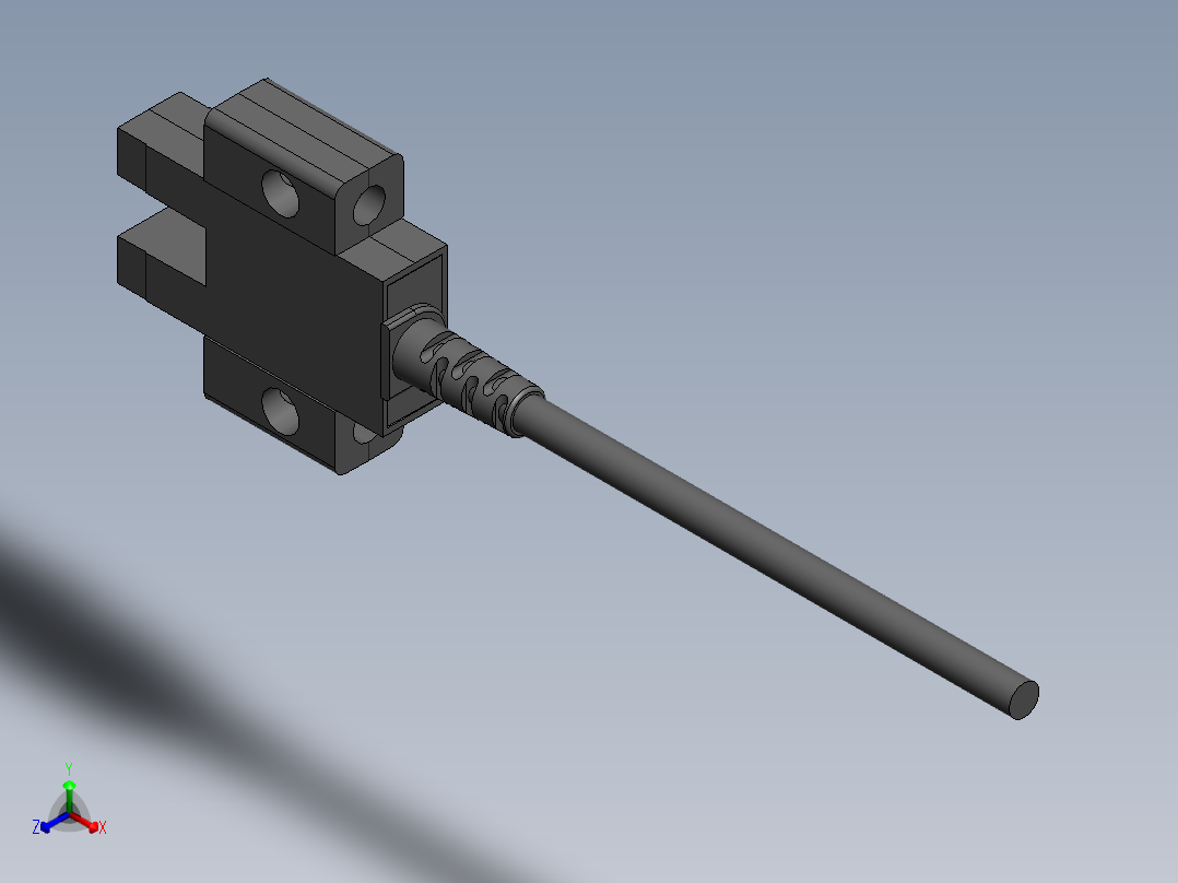 欧姆龙6系槽型光电（常用）导线引出型2M-EE-SX670-WR正等轴测图