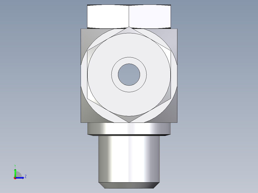卡套式工业通用硬管接头EO_High_pressure_banjo_tee_TH08SM71左视图