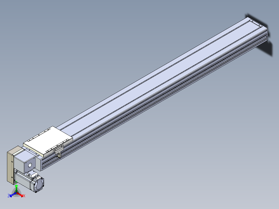 同步带全封闭直线模组TPA-HCB-120D-90-L1100-LP-Y-P40-N3正等轴测图