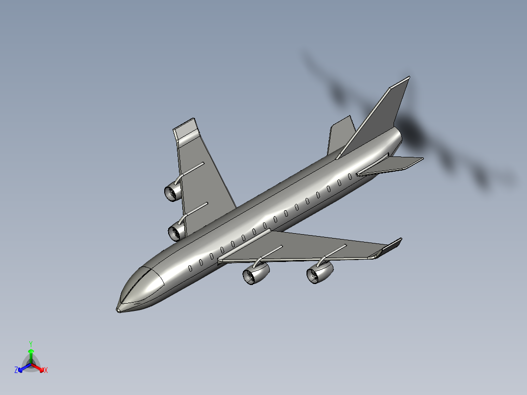 B2004469-闪电蓝飞机模型正等轴测图