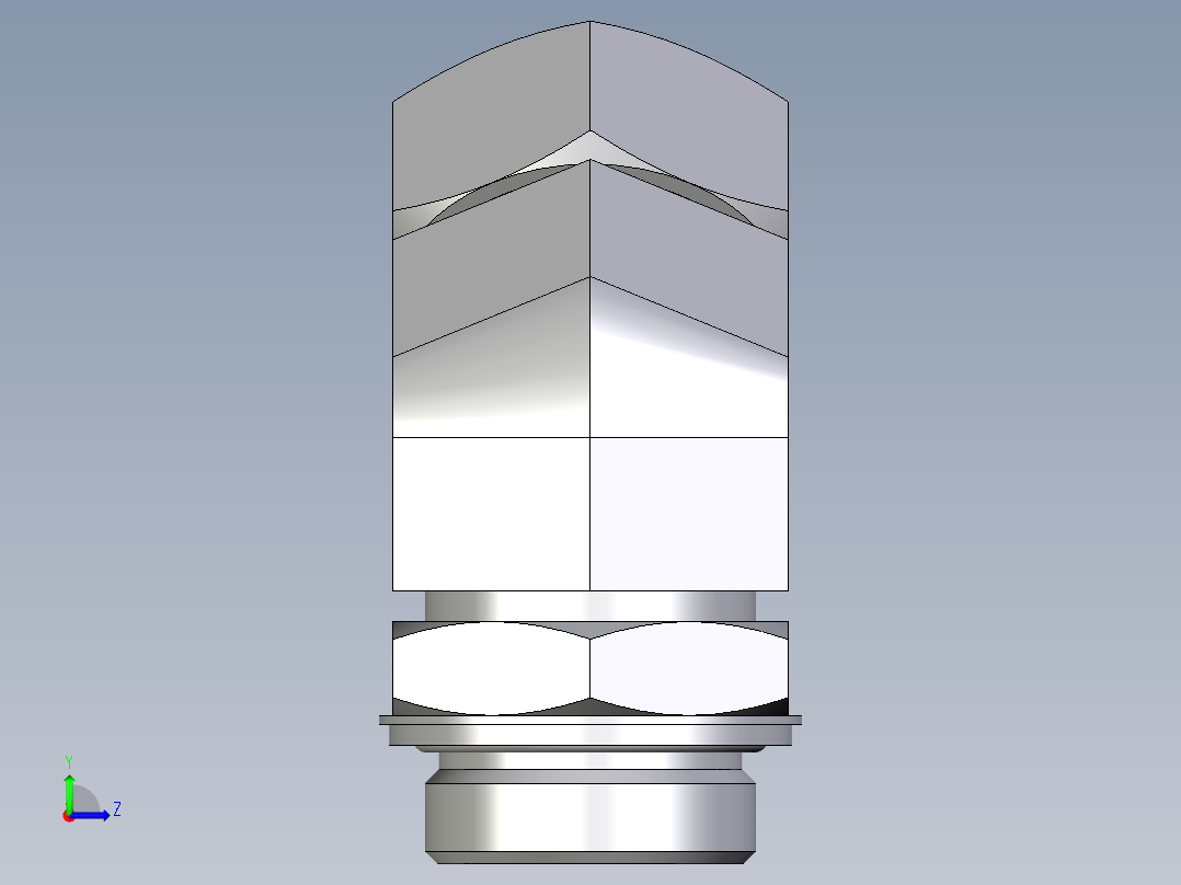 卡套式工业通用硬管接头EO_Adjustable_locknut_45_deg_elbow_VEE35LRCF左视图