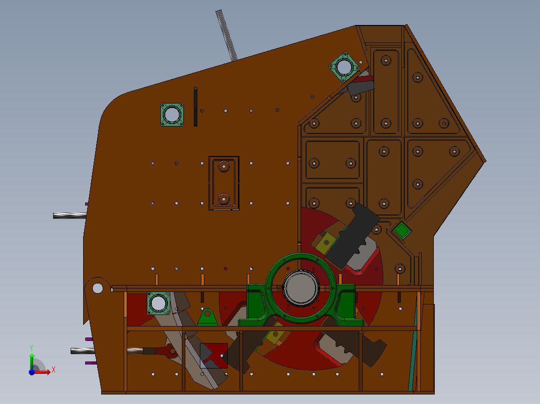 破碎机、反击式破碎机前视图
