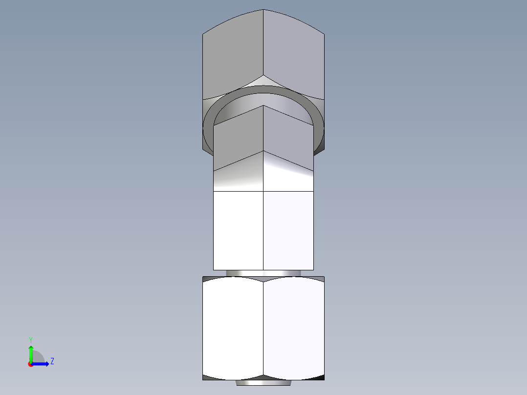 卡套式工业通用硬管接头EO_Swivel_nut_45_deg_elbow_EV08ZLCF左视图