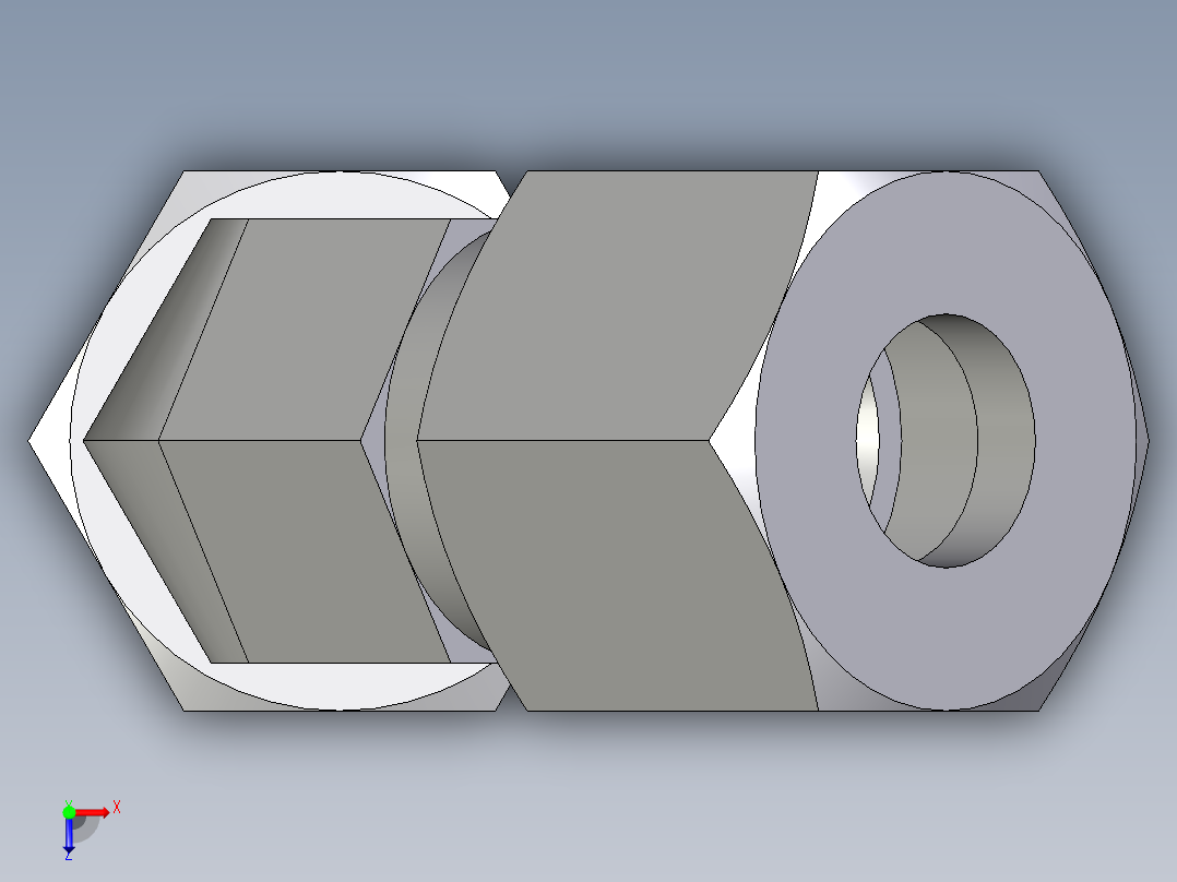 卡套式工业通用硬管接头EO_Swivel_nut_45_deg_elbow_EV08ZLCF俯视图
