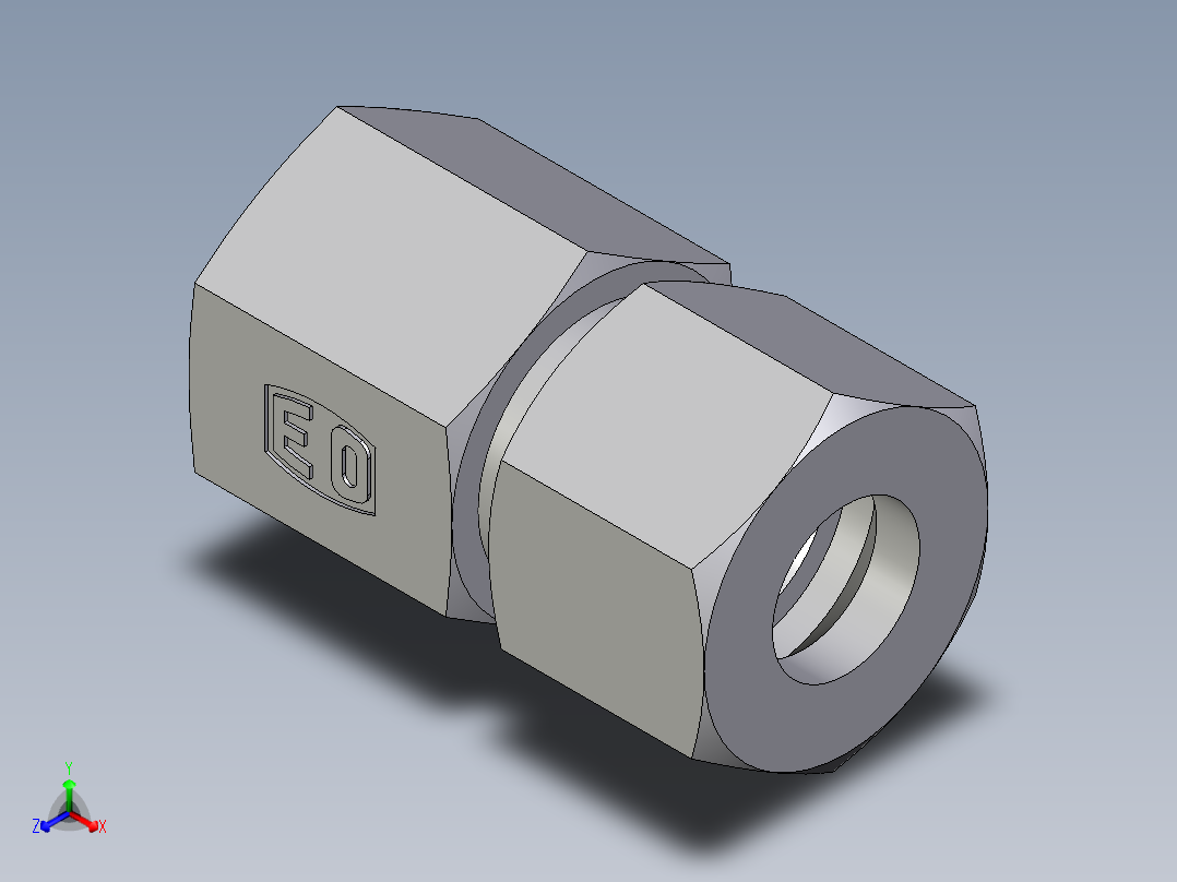 卡套式工业通用硬管接头EO_Swivel_connector_GAI14ZSM71主视图