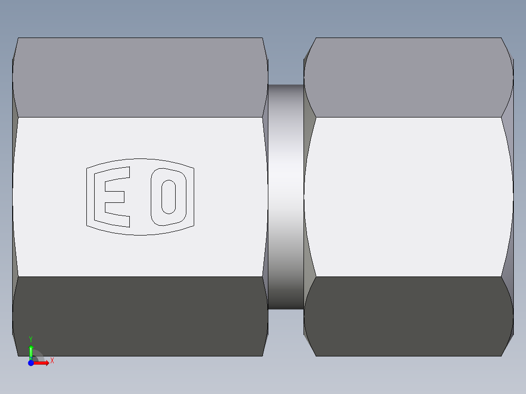 卡套式工业通用硬管接头EO_Swivel_connector_GAI14ZSM71前视图