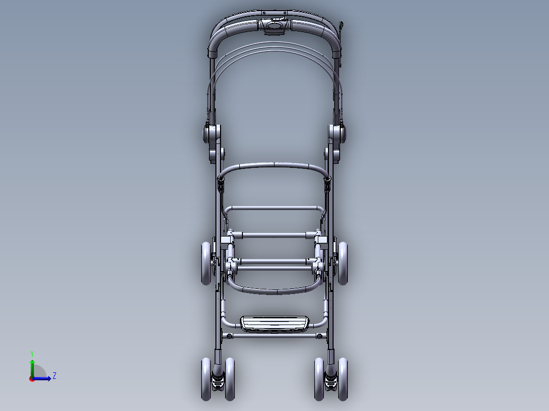 基于SolidWorks婴儿车三维左视图
