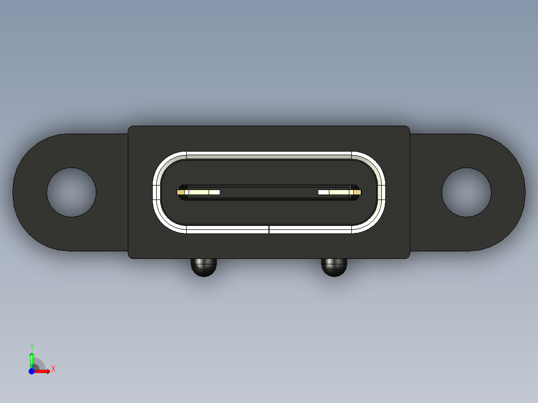 USB C 型插座面板安装前视图