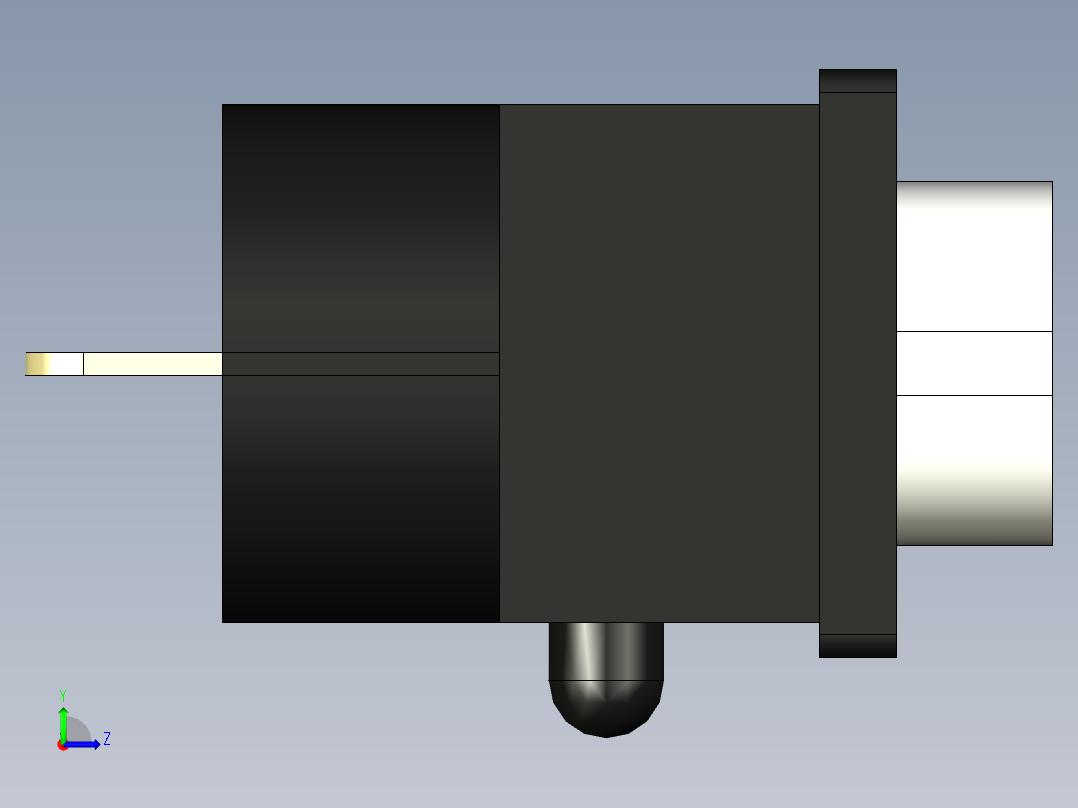 USB C 型插座面板安装左视图
