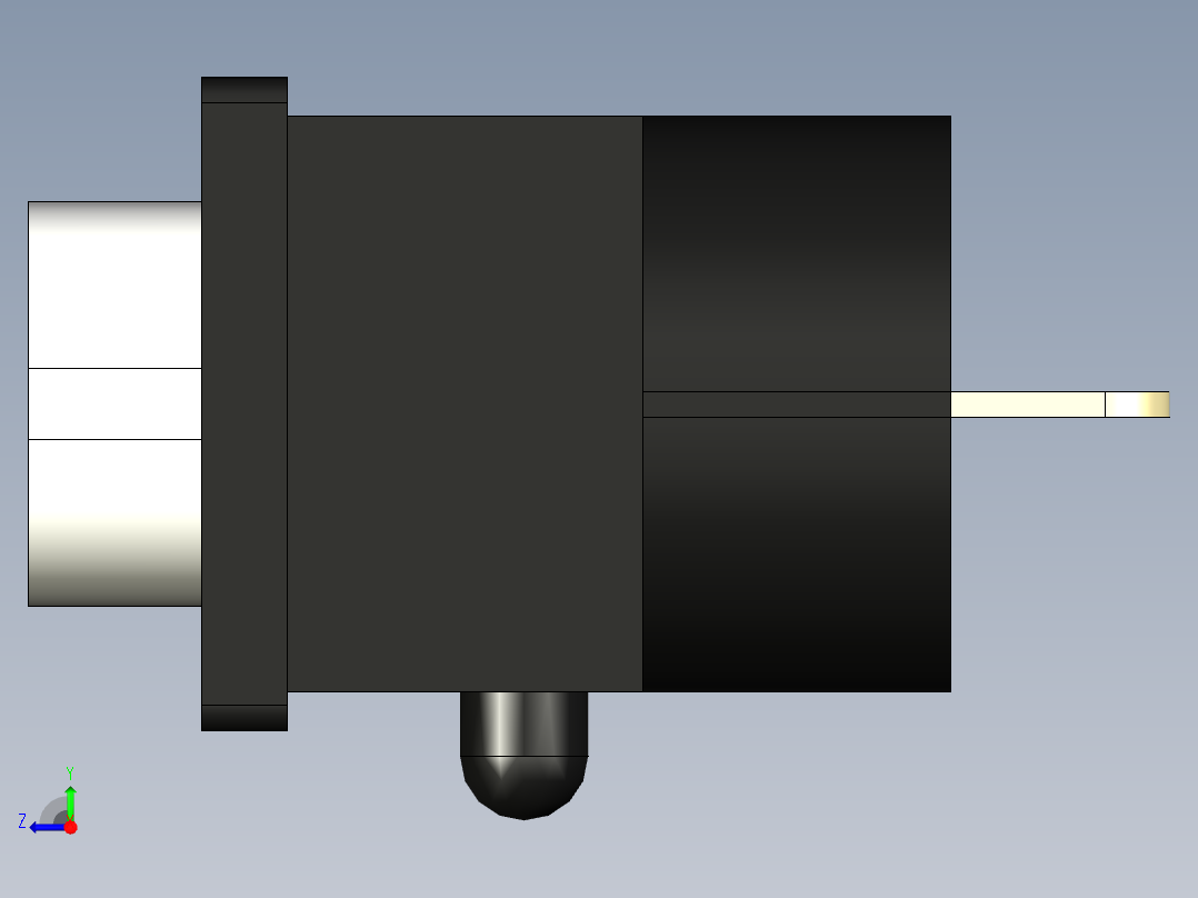 USB C 型插座面板安装右视图