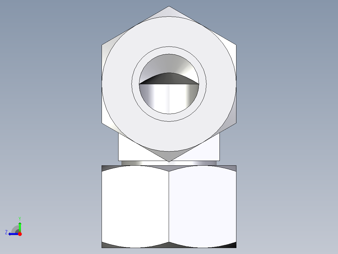 卡套式工业通用硬管接头EO_Swivel_nut_elbow_EW20ZSCF右视图