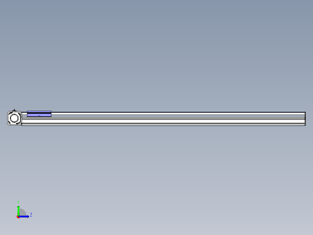 同步带滑台-半封闭B17-L100-S1600-L-P75-D3-N3左视图