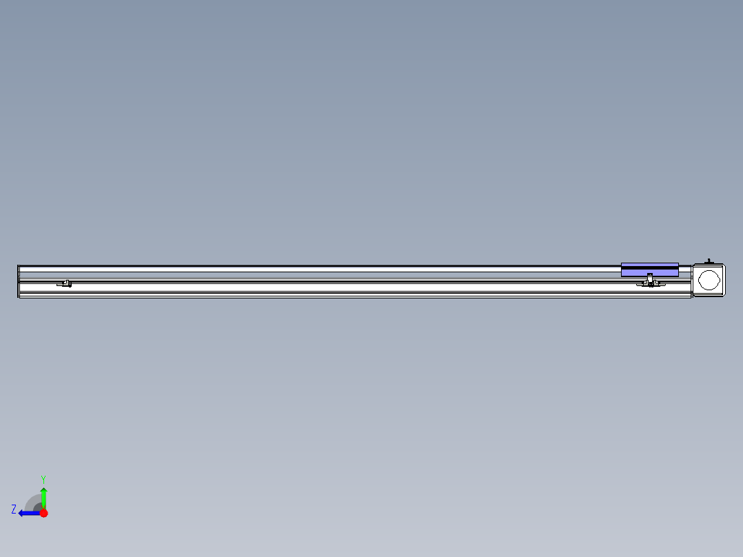同步带滑台-半封闭B17-L100-S1600-L-P75-D3-N3右视图