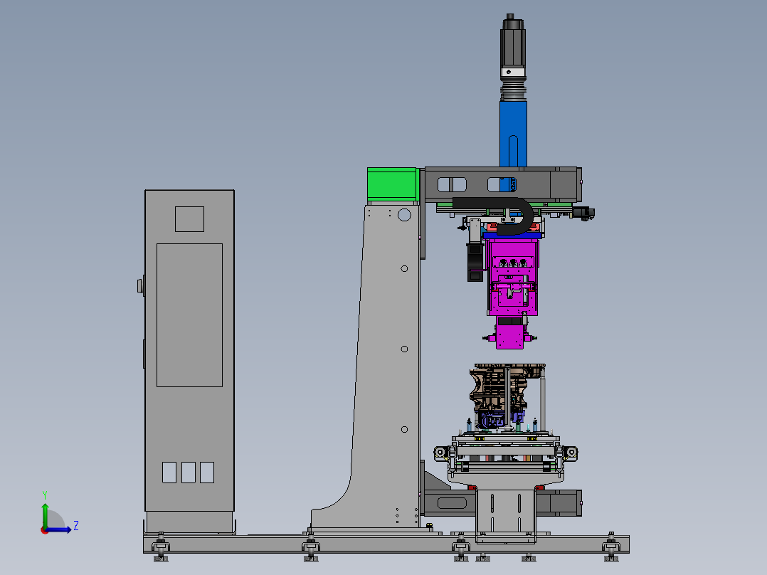 汽车电机壳体压装产线sw18可编辑主视图