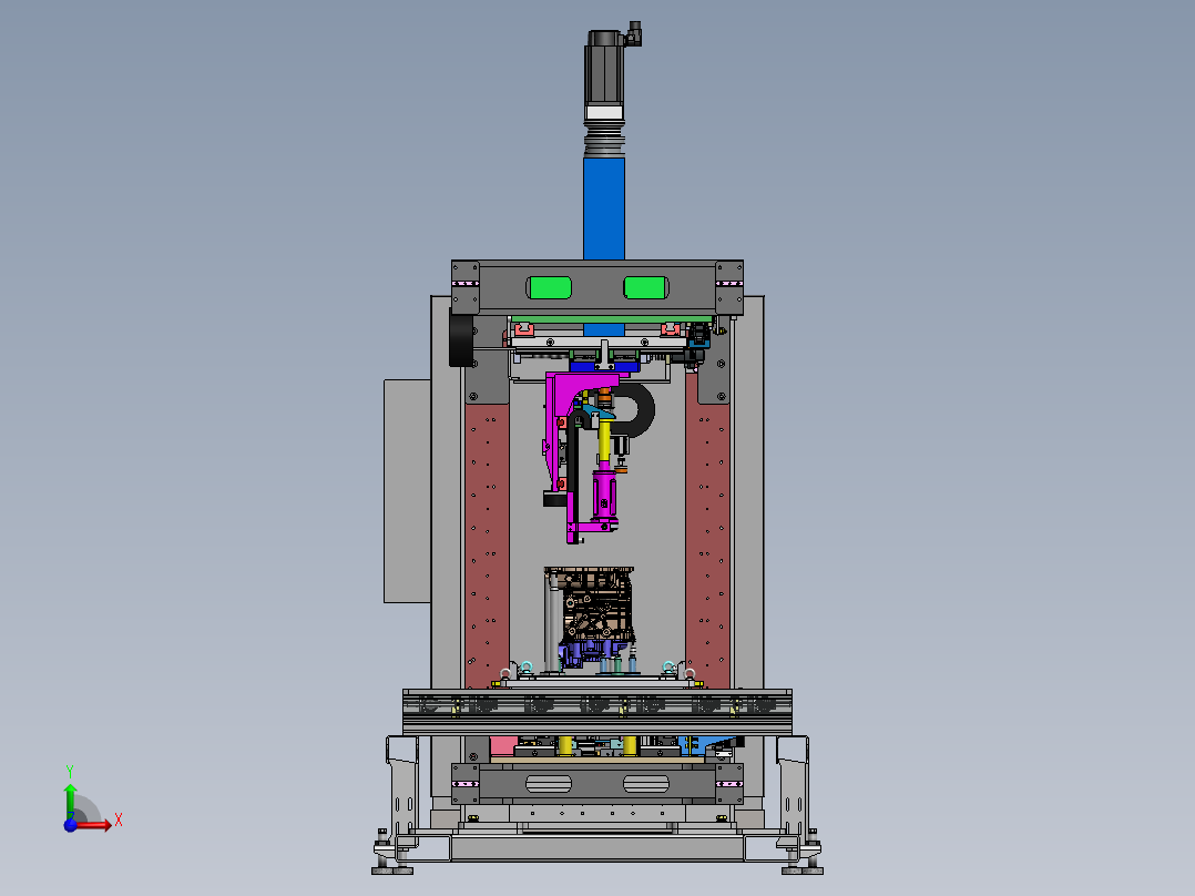 汽车电机壳体压装产线sw18可编辑前视图