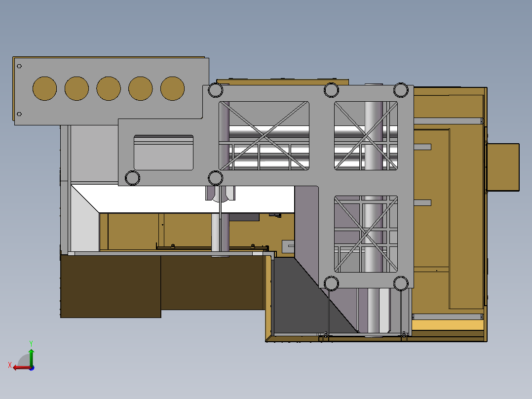 B14-国外数控车床模型后视图
