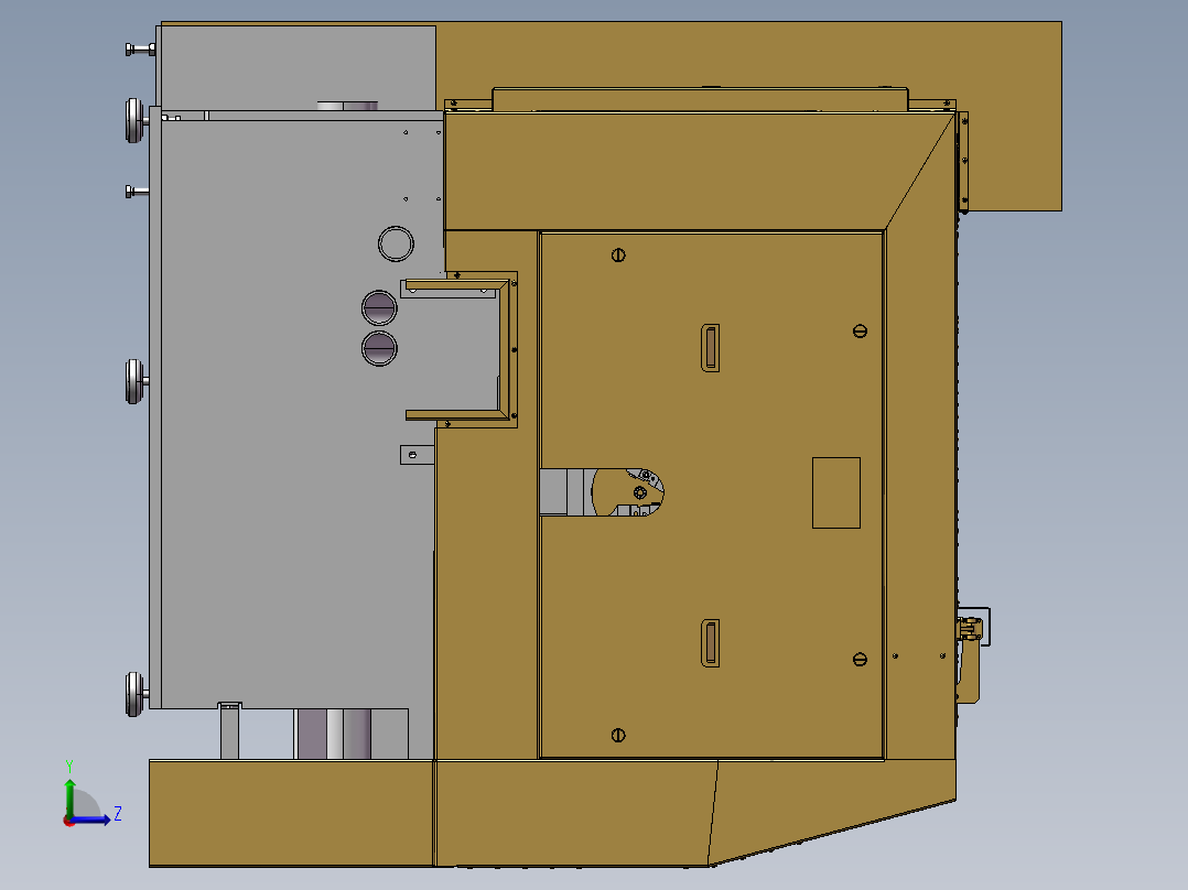 B14-国外数控车床模型左视图