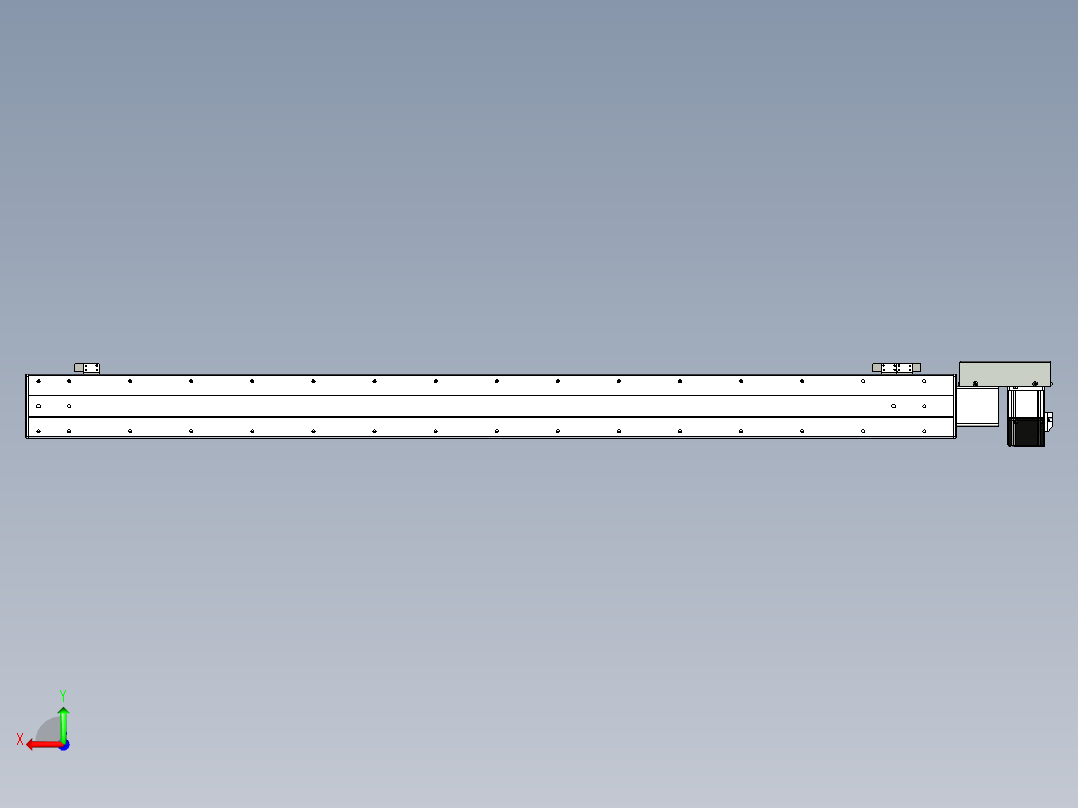 同步带滑台-半封闭B10H-L45-S1300-R-P40-D3后视图