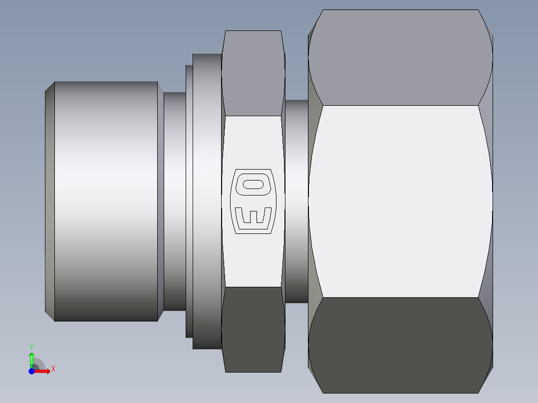 卡套式工业通用硬管接头EO_Standpipe_connector_EVGE22LMEDCF前视图