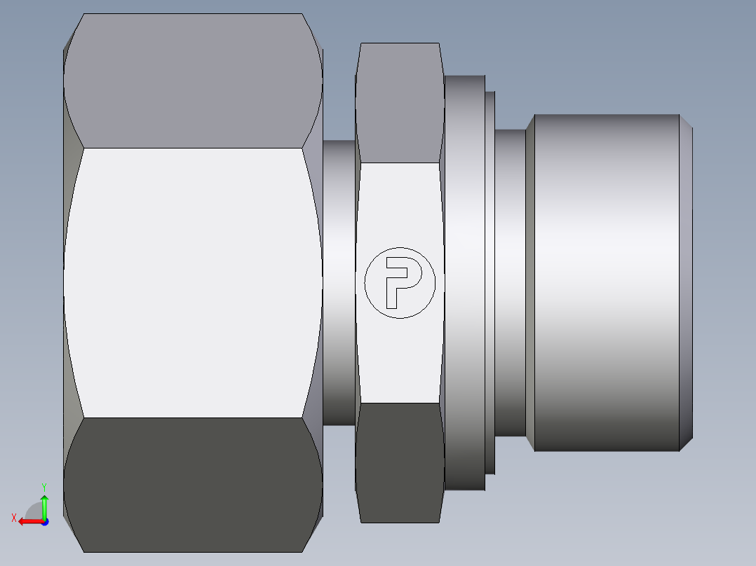 卡套式工业通用硬管接头EO_Standpipe_connector_EVGE22LMEDCF后视图