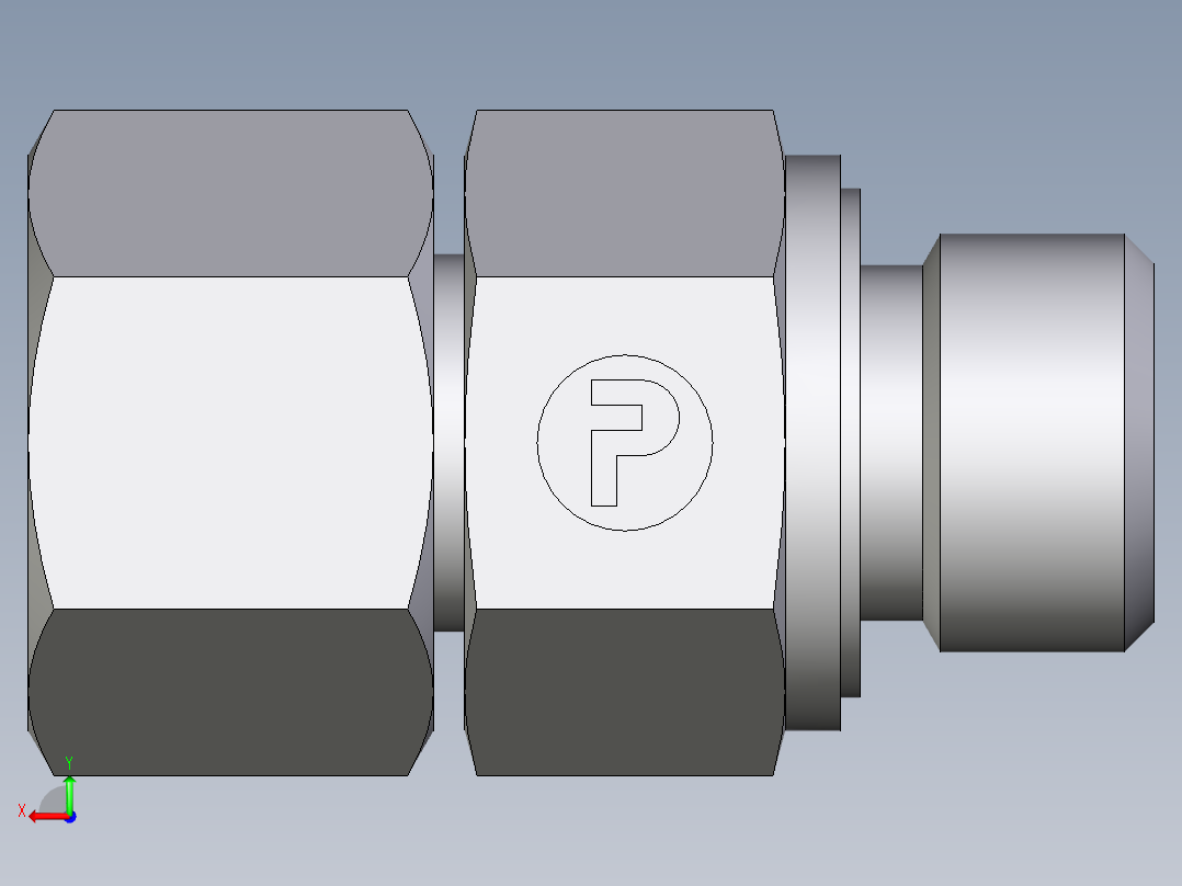 卡套式工业通用硬管接头EO_Swivel_connector_EGE10SMEDCF后视图
