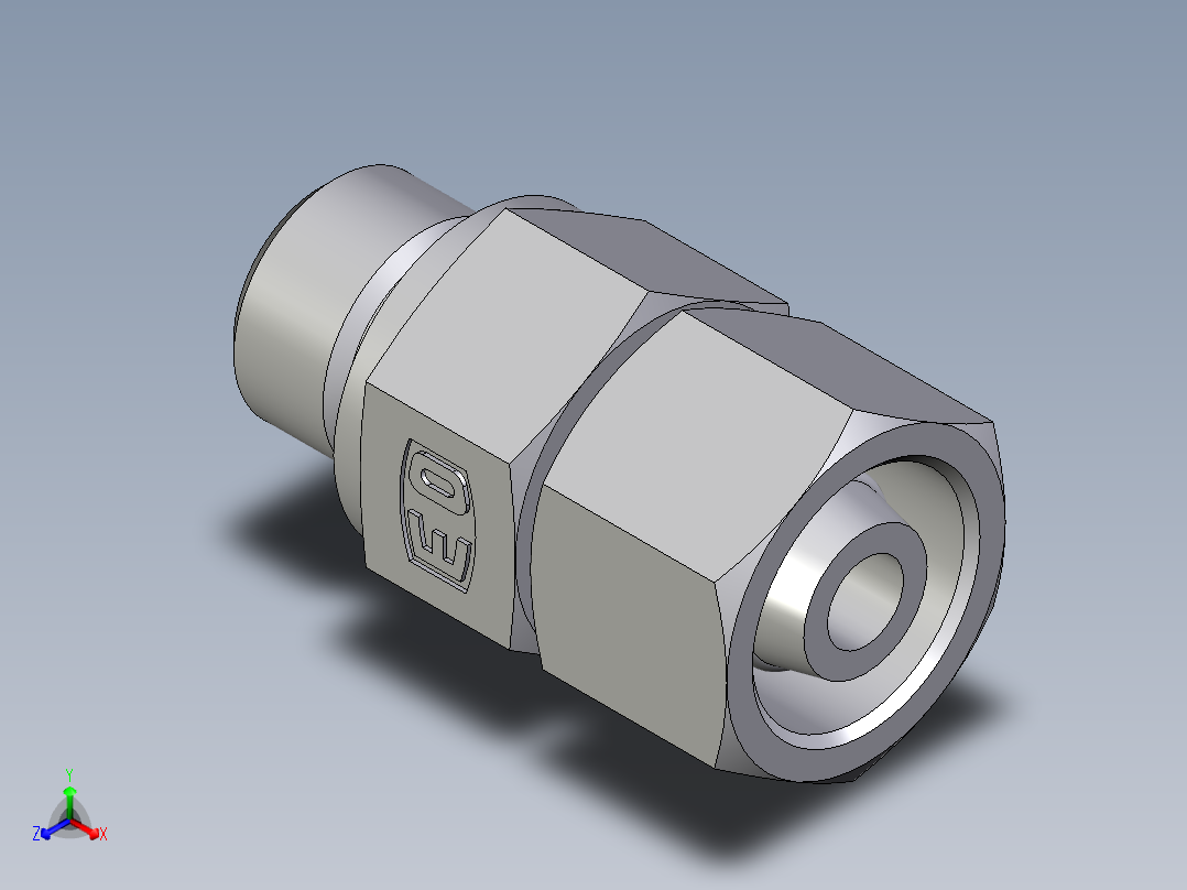 卡套式工业通用硬管接头EO_Swivel_connector_EGE10SMEDCF正等轴测图