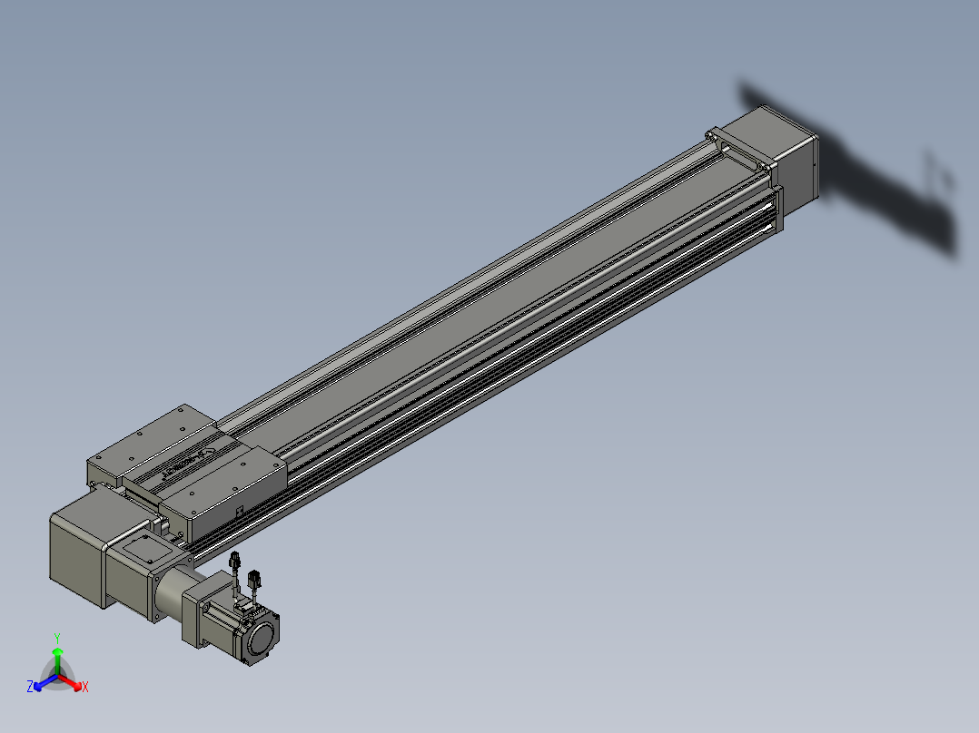 威洛博直线电机模组EB16-L208-S1050-L-ZP75-MS3-5K正等轴测图