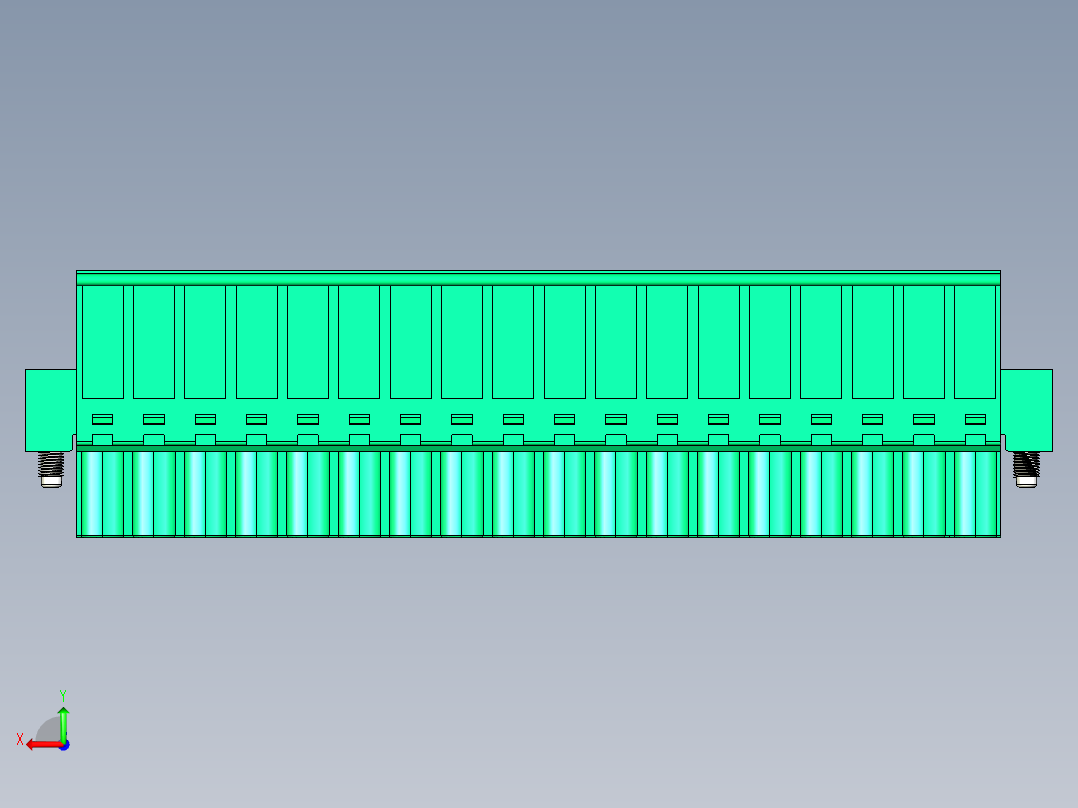 DEGSON 2EDG（M） 系列 5.0mm 螺丝锁紧可插拔接线端子组-2EDGKAM-5.0-18P-14-00AH后视图