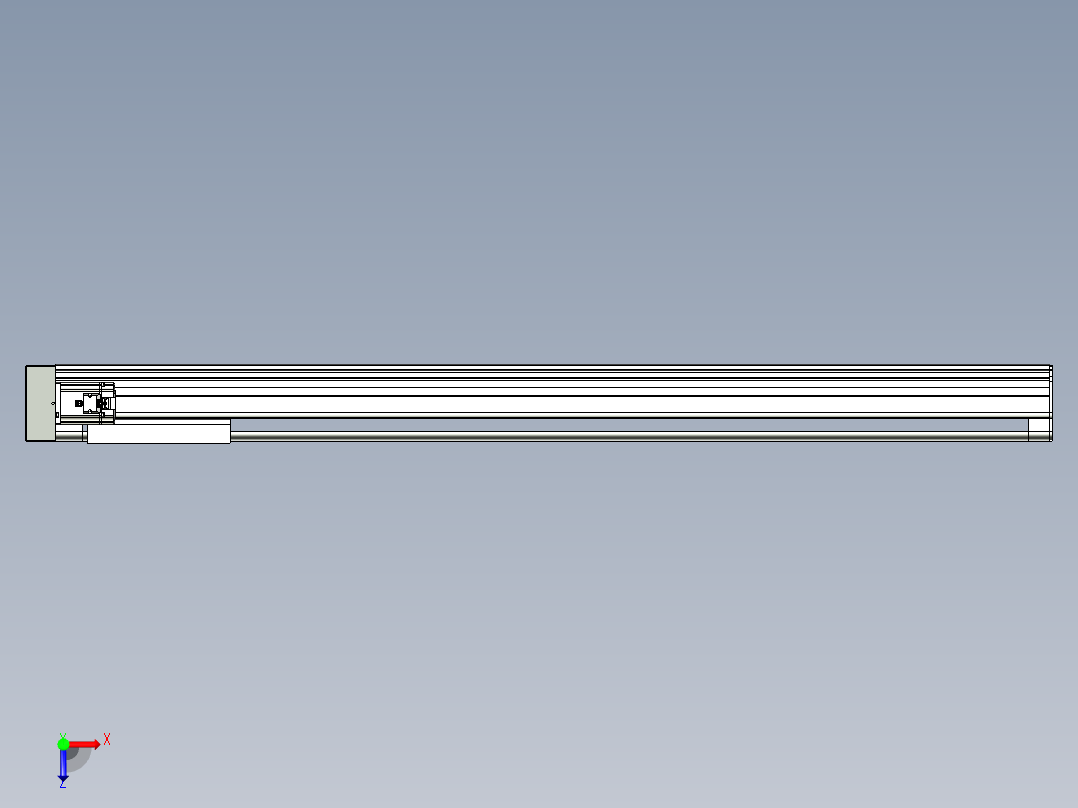 VF丝杆传动-一般环境VF27-Lxx-C-S1500-BR-ZP75-D3俯视图