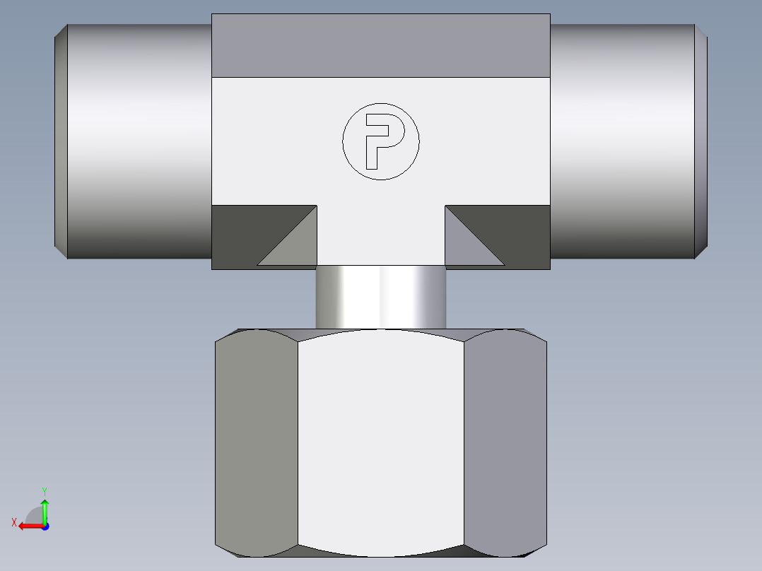 卡套式工业通用硬管接头EO_Standpipe_branch_tee_EVT10SOMD71后视图