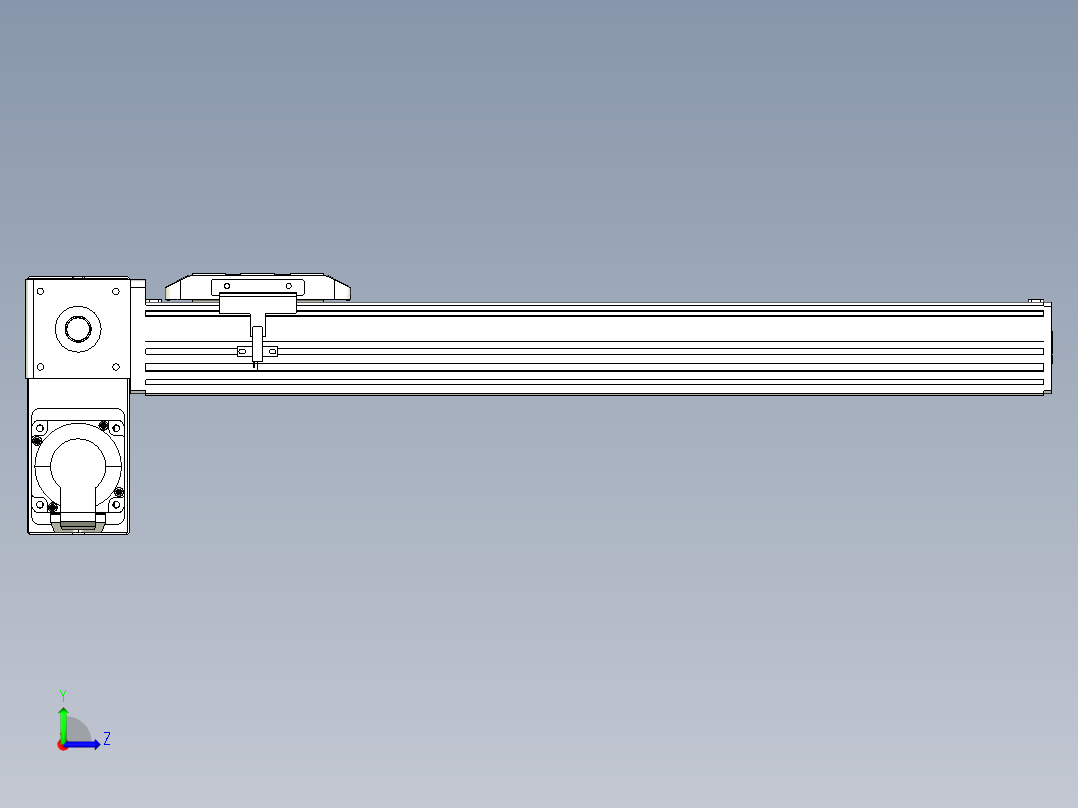 同步带全封闭直线模组TPA-HCB-85D-90-L400-LP-C-P20-N3左视图