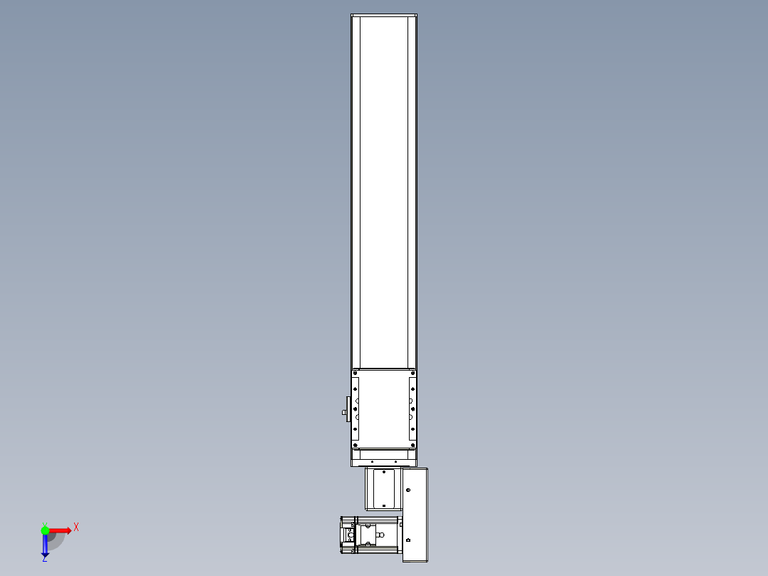 同步带全封闭直线模组TPA-HCB-105D-90-L500-MR-C-P20-N3俯视图