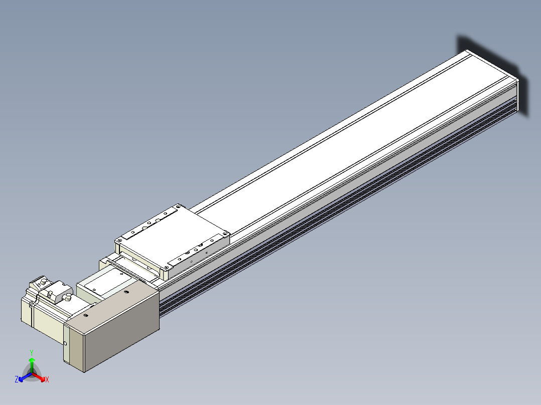 同步带全封闭直线模组TPA-HCB-105D-90-L500-MR-C-P20-N3正等轴测图